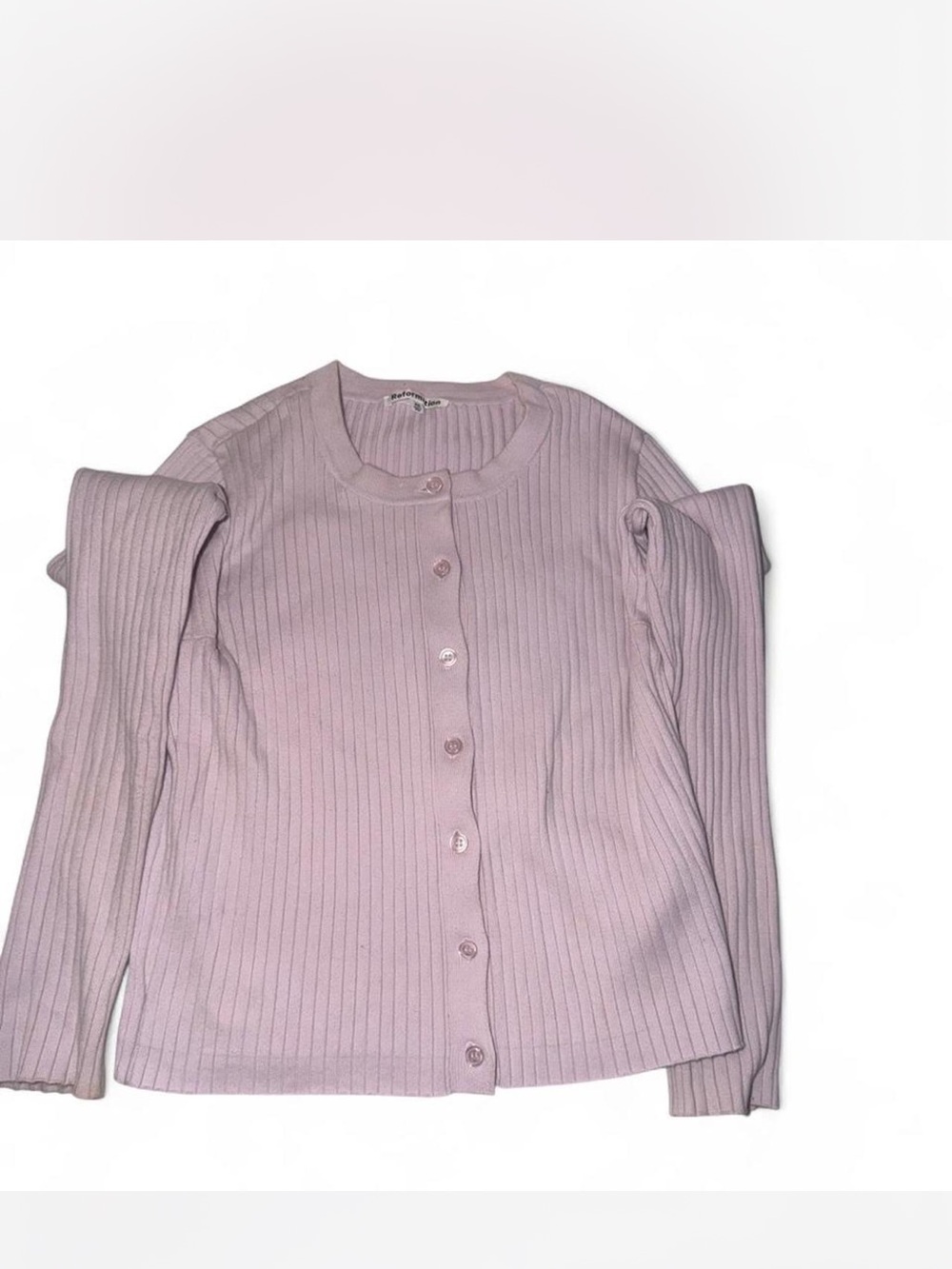 Reformation Cardigan Cotton Ribbed Button-Up Women's Sweater